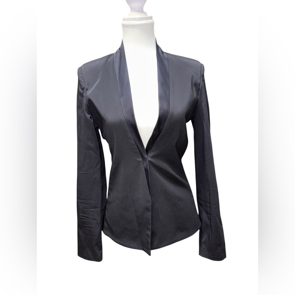 Alexis Black Crochet Lace Back Blazer Jacket-Size M